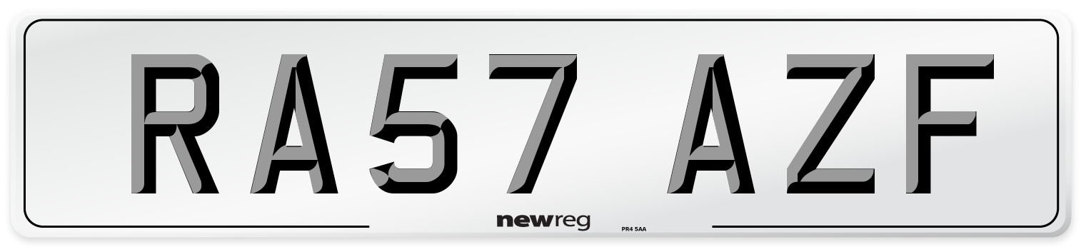 RA57 AZF Number Plate from New Reg